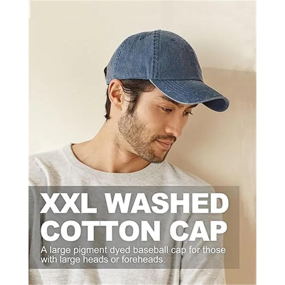 Blue Hat Retro Big Head Size Sun Hat Sports Baseball Cap A