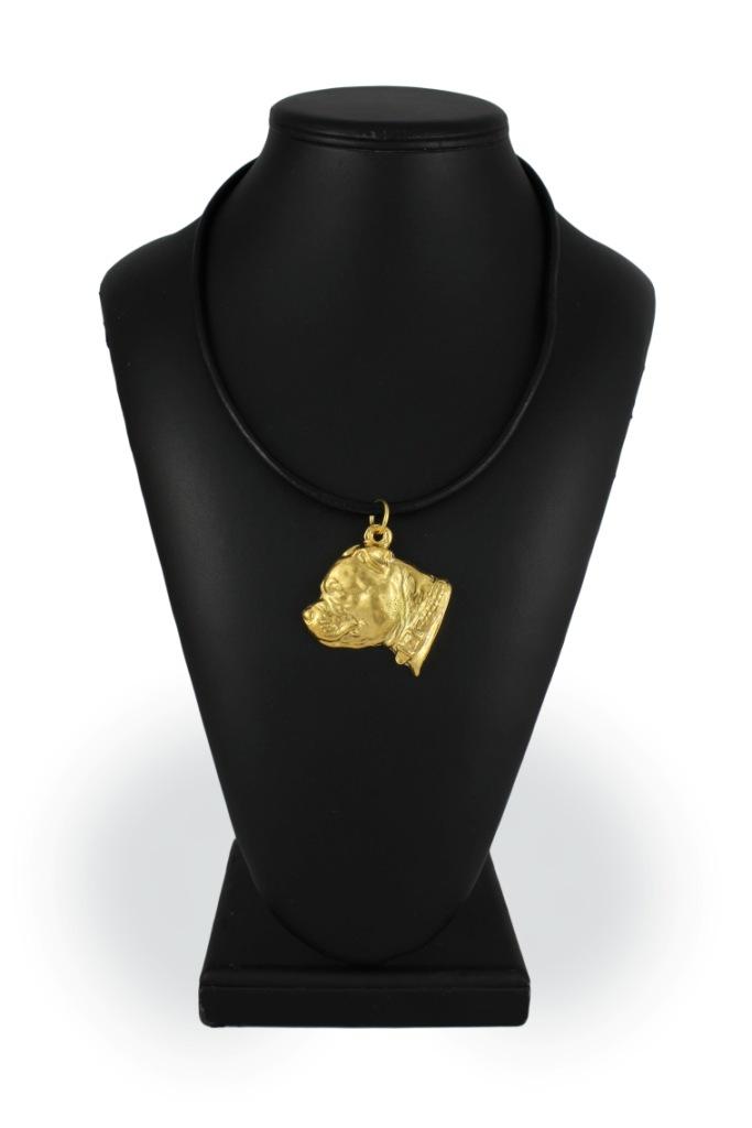 Staffordshire Bull Terrier, Staffy II - necklace with a dog in a gift box, gold-plated pendant for a dog lover, striking jewelry by Art-Dog