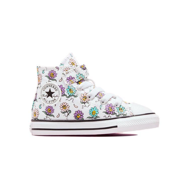 Converse Chuck Taylor All Star High Easy-On TD Friendly Floral  Baby Sneakers White Pixel-Purple 771601C