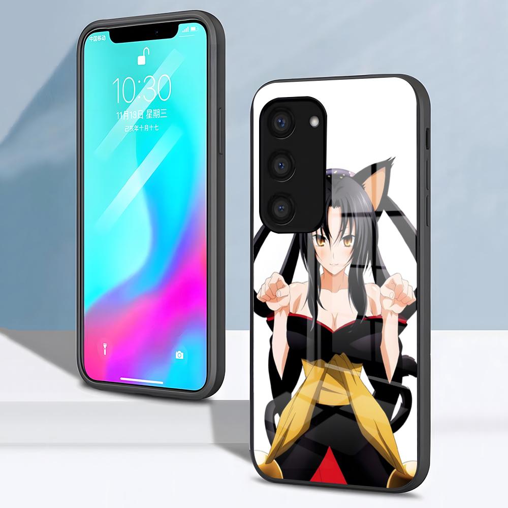 Чехол для телефона H-high Sschool D-D Kuroka для Samsung S26 S25 S24 FE S23 S22 S21 Plus S20 Ultra Note20Ultra Черная стеклянная крышка