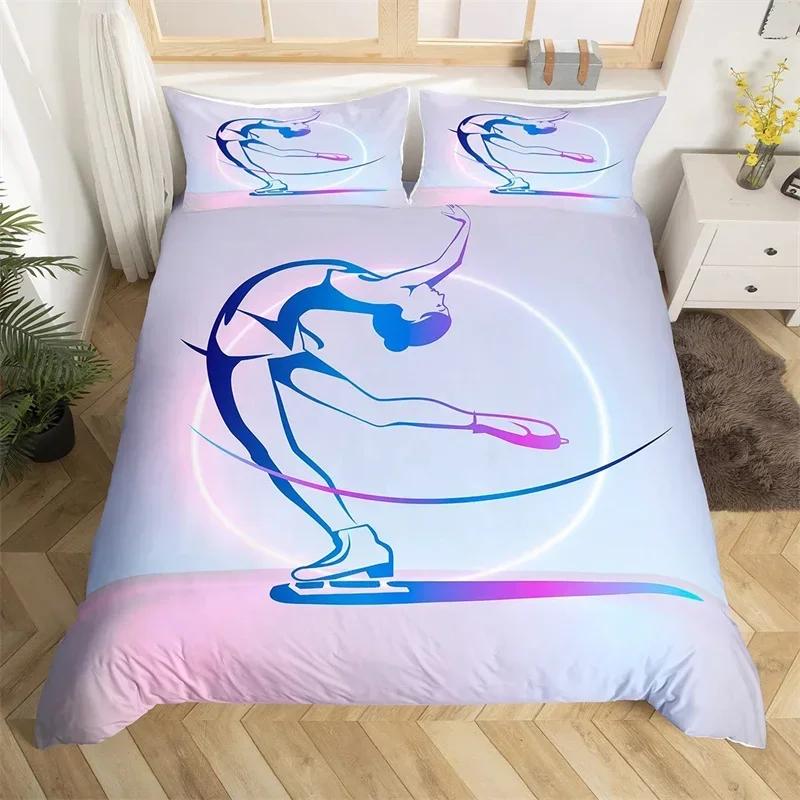 Комплект пододеяльника для гимнастики Радужный акварельный тай-дай Комплект постельного белья размера «queen» Микрофибра Пододеяльник для чирлидинга Для любителя йоги