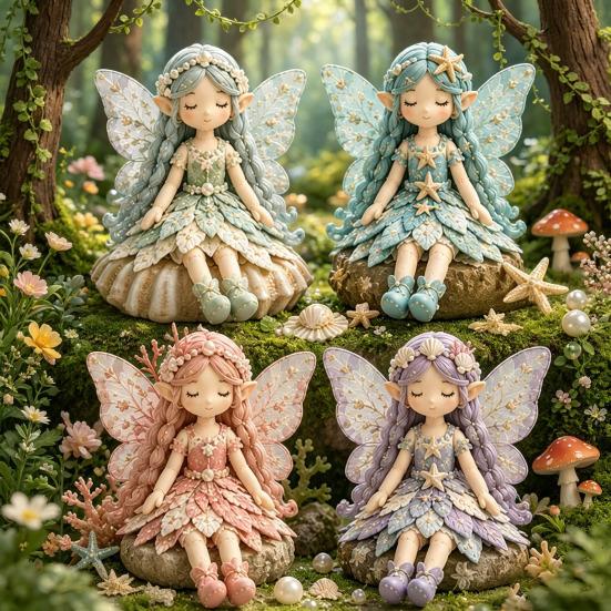 Cute Fairy Dolls Comprehensive Patchwork Kit Ring Fabric Green 30 Cm 1 Pc