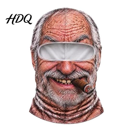 Маска для лица Старика Женская маска 3D-печать Балаклава Подшлемник для лыжного мотоциклетного шлема на зиму Ветрозащитное Покрытие для велоспорта Катание на лыжах Мотоцикл На открытом воздухе