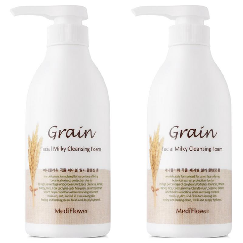 Mediflower Grain Facial Milky Cleansing Foam, 500ml, 2 pcs