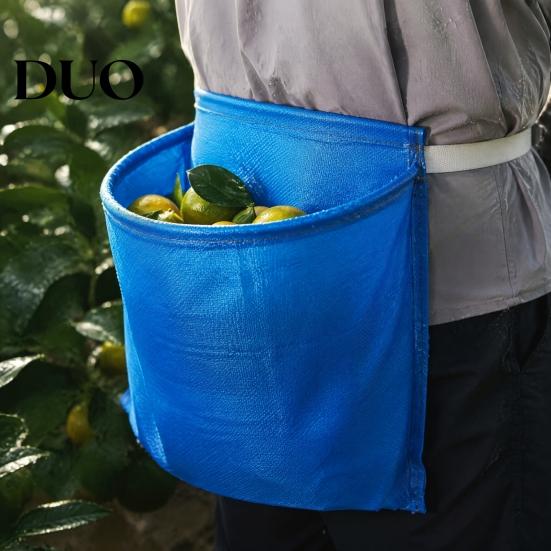 Professional Fruit Picking Equipment PE Coated Woven Bag, Large Capacity Adjustable Waistband Tear Resistant Harvest Sack Waterproof Storage Apron for