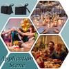 16sets Foldable Paper Wedding Candy Totes with Plastic Imitation Pearl Round Beaded Handle and Ribbon Handbag Shape Black
