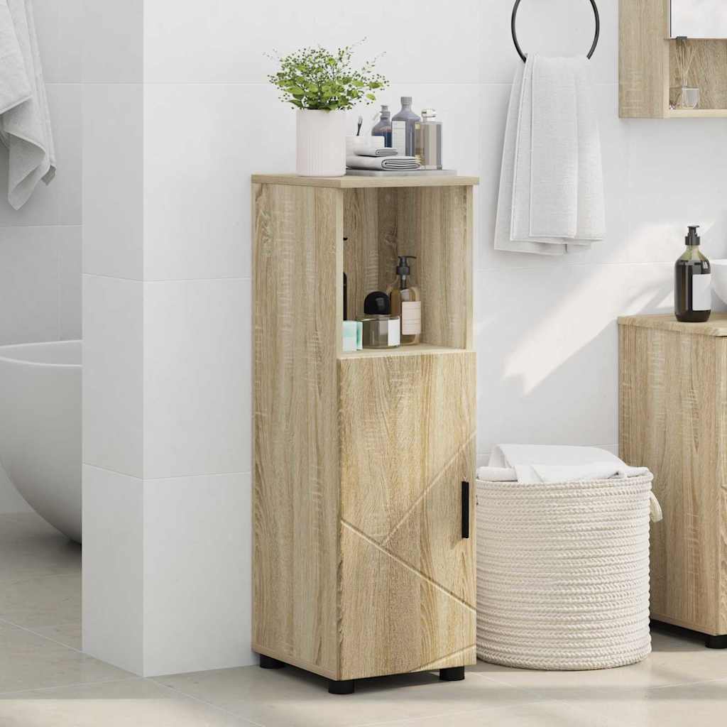 Bathroom Cabinet with Storage Sonoma Oak Finish 30 x 35 x 95 cm