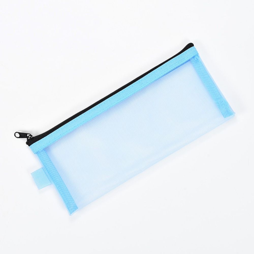 Nylon Mesh Pencil Bag Large Capacity Storage Bag Transparent Stationery Bag  Student