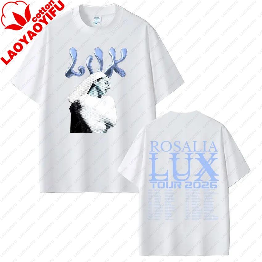 Rosalia Lux Tour 2026 Printed Tees Unisex Unisex Fashion Shortsleeved Loose Harajuku Oversized Aesthetics Unisex And Unisex Tshirt