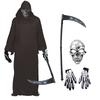Косплей Плащ Мрачного Жнеца Косплей Маска Мрачного Жнеца Косплей Косплей Маска Коса Хэллоуин Реквизит Череп Скелет Маска Ужасов Набор Костюмов Особняк с Привидениями