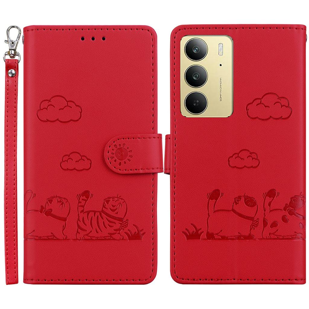 For Realme C75 4G Case RFID Blocking Kitten Pattern TPU+PU Leather Phone Cover