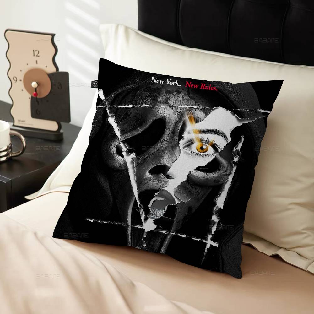 SScream Horror Movie Pillow Covers Cartoon Sofa Decorative Home Doublesided Printing Short Plush Cute Cushion Cover