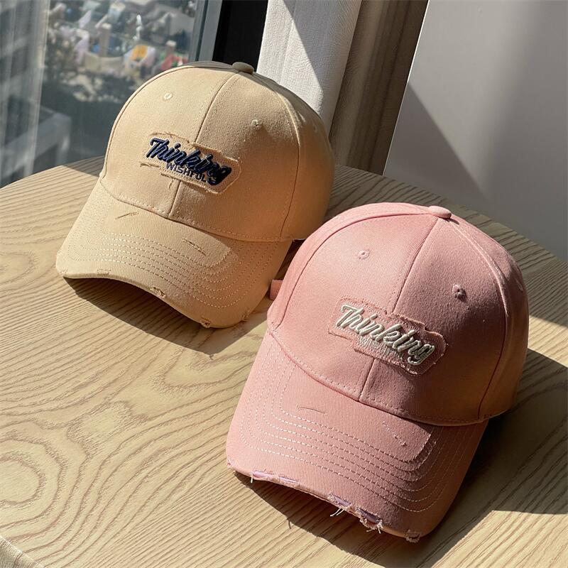 New Embroidery Thinking Spring and summer hard-top baseball hats for women in Korean style, which highlight the face and feature a small duckbill