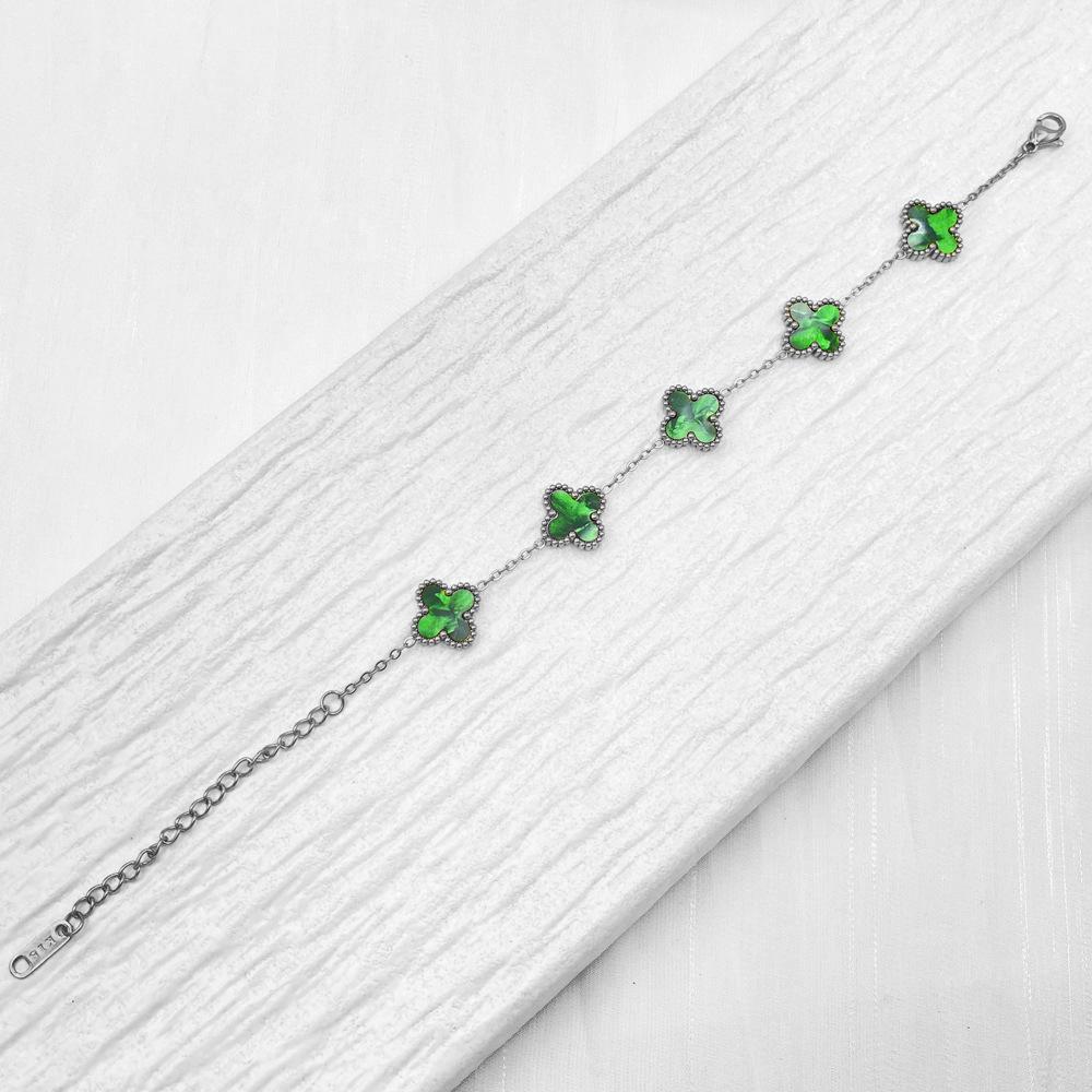 Браслет из высококачественной нержавеющей титановой стали 13 мм в виде четырехлистного клевера для женщин, модный браслет высокого класса