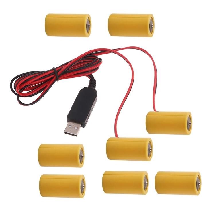 2-в-1 Устранители батарей типа C Заменяют батареи 1,5 В LR14 C USB-источник питания