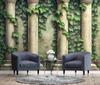 Wallpaper Columns and green leaves