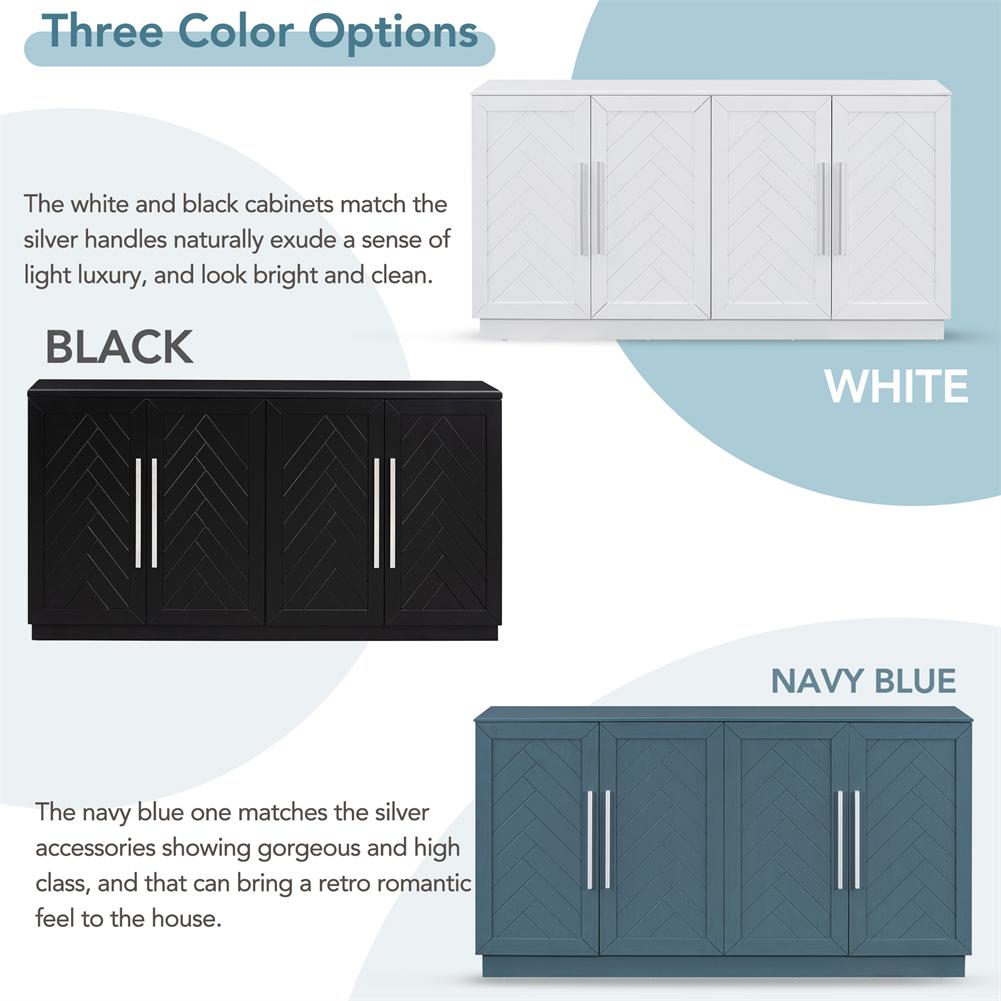 Буфетный шкаф-консоль в американском стиле, Современный акцентный стол-консоль, Деревянный напольный шкаф с 4 дверцами, Деревянный буфетный шкаф