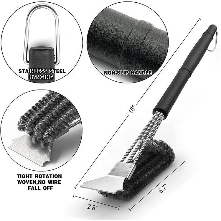 Stainless Steel BBQ Grill Cleaning Brush