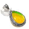 Yellow Triplet Opal Handmade 925 Sterling Silver Jewelry Pendant 2.25" H5f12
