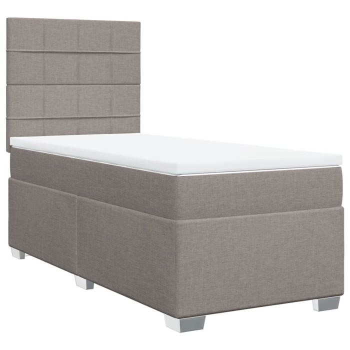 Maison Exclusive - Sommier à lattes de lit avec matelas Taupe 100x200 cm Tissu