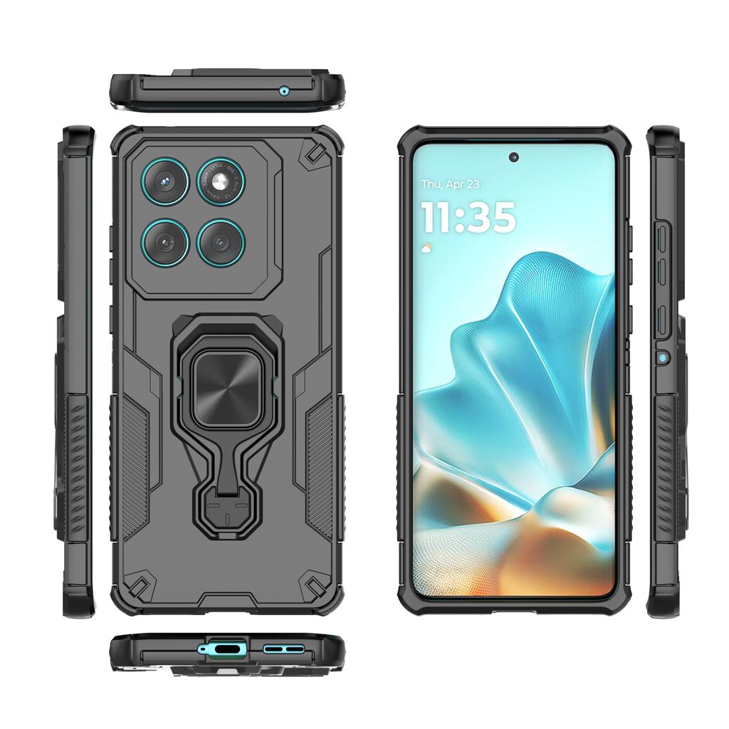 For Motorola Edge 60 Fusion 5G Case Rotatable Ring Kickstand PC+TPU Shockproof Phone Cover