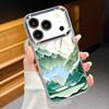 Чехол для телефона 'Пейзаж снежной горы' для iPhone 17 Pro Max С покрытием Рамка для камеры Прозрачная Мягкая крышка для iPhone 16 15 14 13 Pro Max 11 16E 17E