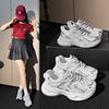 Женские кроссовки Daddy Shoes из дышащей сетки для бега на осень, универсальные белые туфли на платформе для девочек, повседневные кроссовки Daddy Shoes