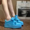 2024 Женская вулканизированная обувь Кроссовки на шнуровке Плоская студенческая повседневная обувь Толстая подошва Увеличивающая женская вулканизированная обувь