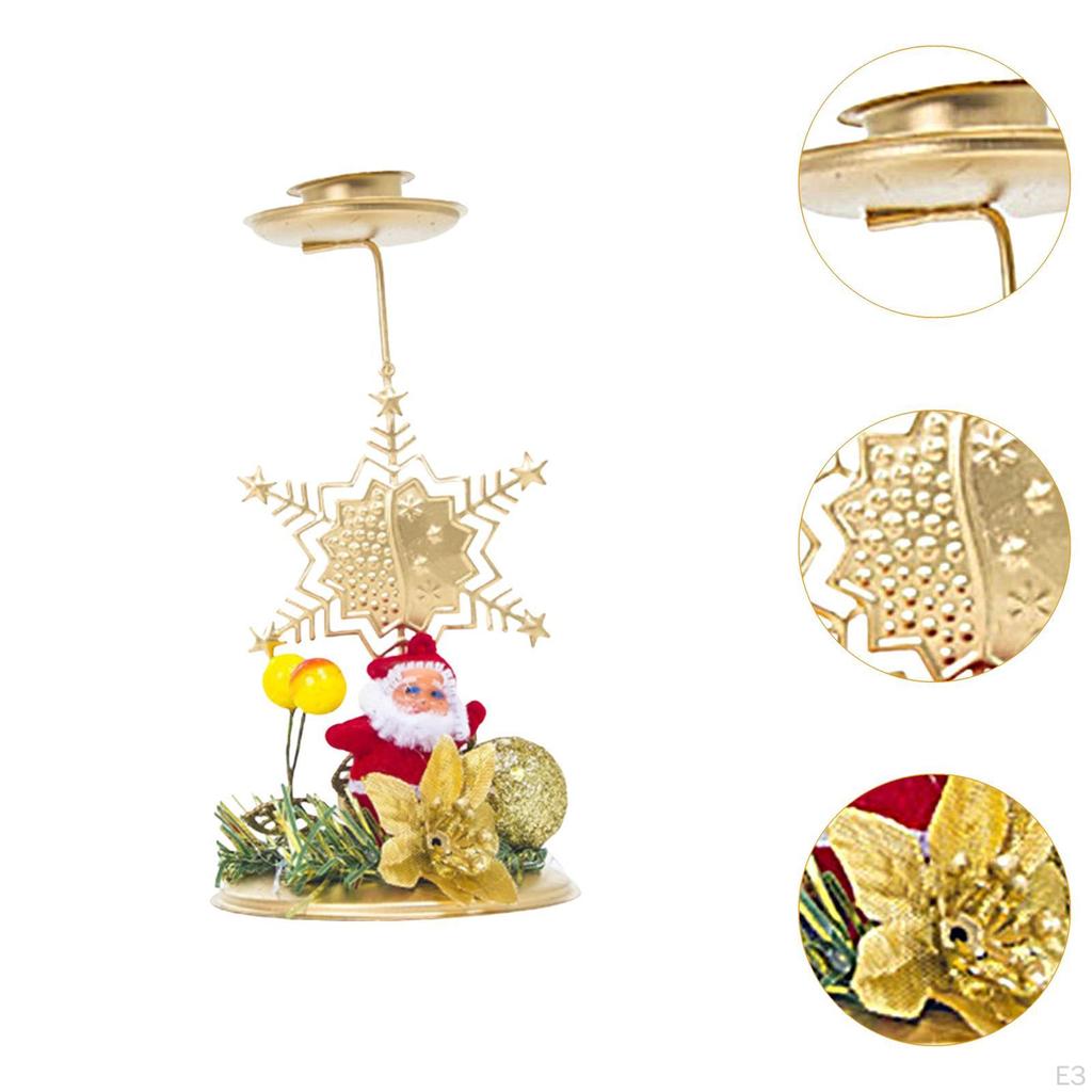 Christmas Candle Holder Candlestick Candelabra Iron Party Decor Hotel Holiday Table Decoration