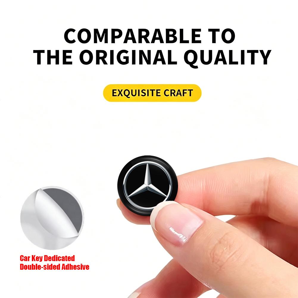MEA4 14mm Car Key 3D Aluminum Logo Replacement Sticker Accessories For Mercedes-Benz GLC X253 X254 C-Class W205 W206 A-Class W177 GLA