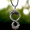 Nordic Ancient Mythology Viking Snake Dragon Tail Pendant Necklace Men's Gothic Retro Pendant Necklace Fashion Jewelry