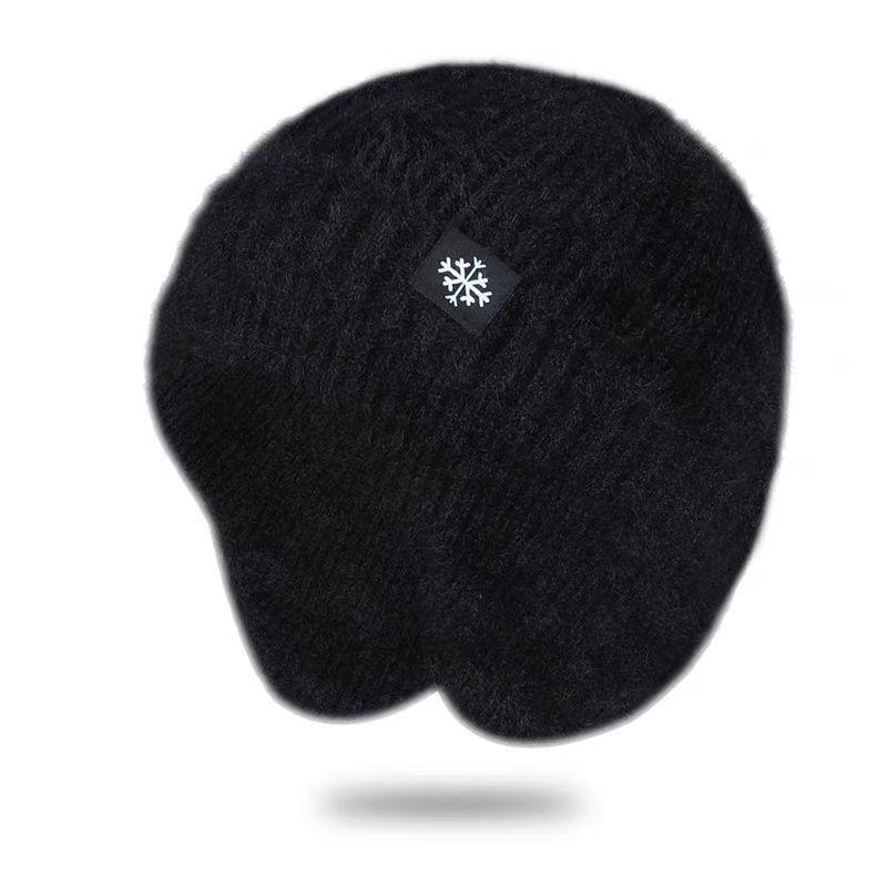 Wool hat, autumn and winter warm knitted hat, ear-covering hat, women's outdoor cycling windproof hat, men's beanie