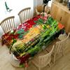 Scenery Tablecloth Maple Leaf Stone Bridge Pattern Washable Dustproof Thicken Cotton Cloth Rectangular And Round Table Cloth