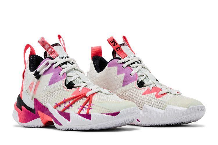 Детские кроссовки Jordan Why Not Zer0.3 SE Spruce Aura Flash Crimson (GS) Парус/Ель Аура-Флэш Малиново-Черный