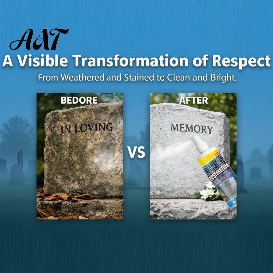 Granite Tombstone Spray Headstone Restoration And Cleaning Spray, Monument Cleaner for Natural Stone Marble Cemetery Memorials, Gentle Care