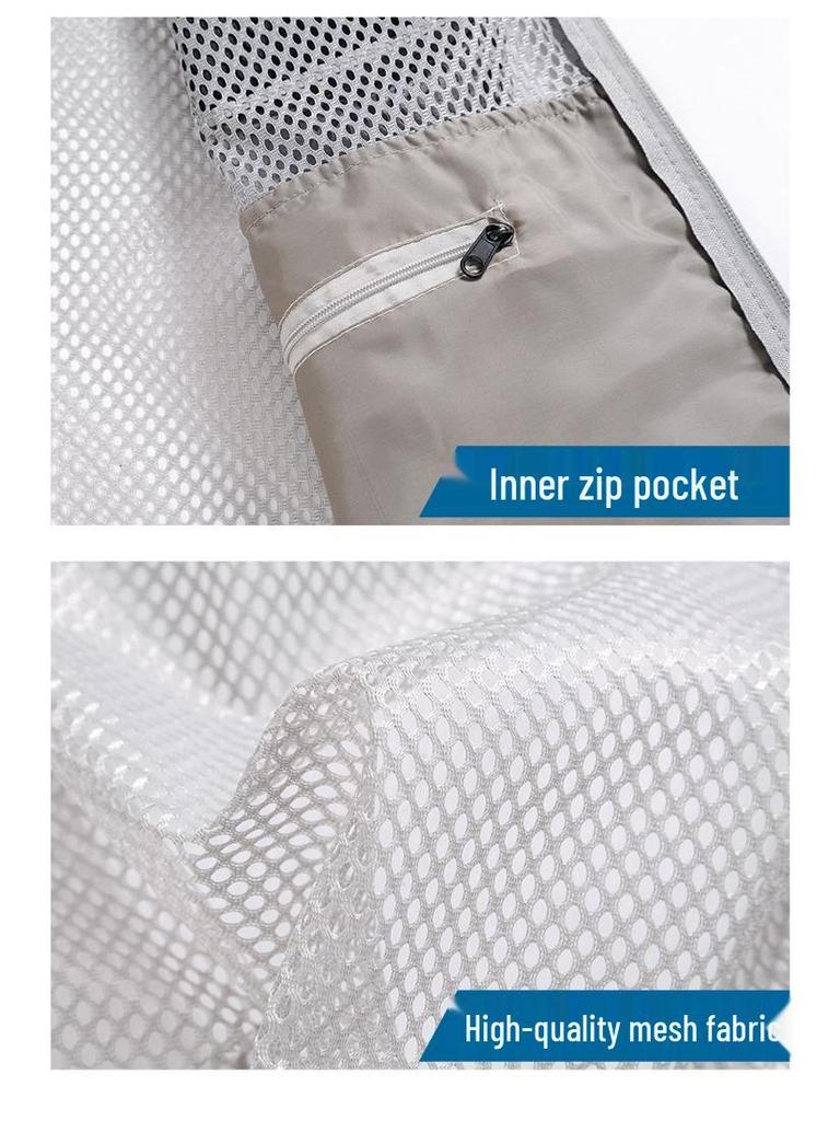 Мужской быстросохнущий жилет с несколькими карманами для рыбалки и фотографии на открытом воздухе летом