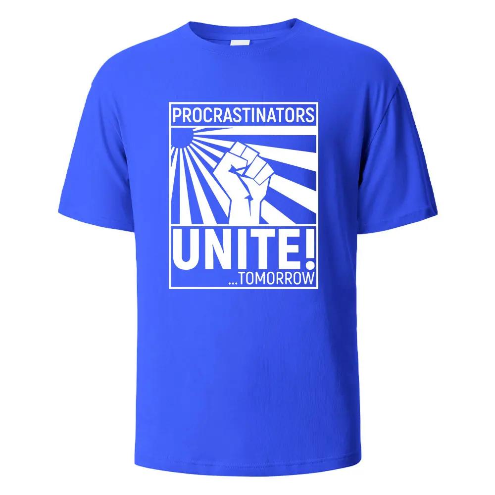 Новая мужская футболка с принтом Procrastinator Streetwear 100% хлопок мужской топ женская летняя дышащая футболка с коротким рукавом и круглым вырезом