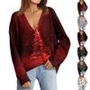 Женский модный кардиган с длинным рукавом, принтом, V-образным вырезом, на пуговицах, свободного кроя