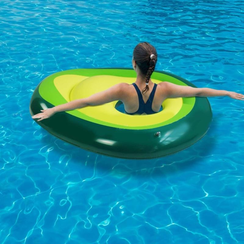 Avocado Pool Float PVC Inflatable Pools Raft Lounger Beach Floaty Party Toys With Ball (Shipped without gas)