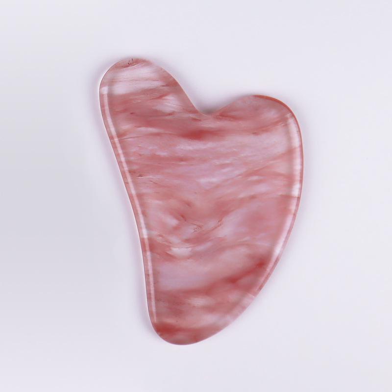 Популярный набор для массажа с роллерами Pink Crystal Jade: Массажер с двумя головками в форме сердца для глаз и лица.