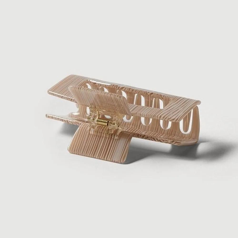 JAJU 25N Pattern Square Hair Clip Large Brown 3305779