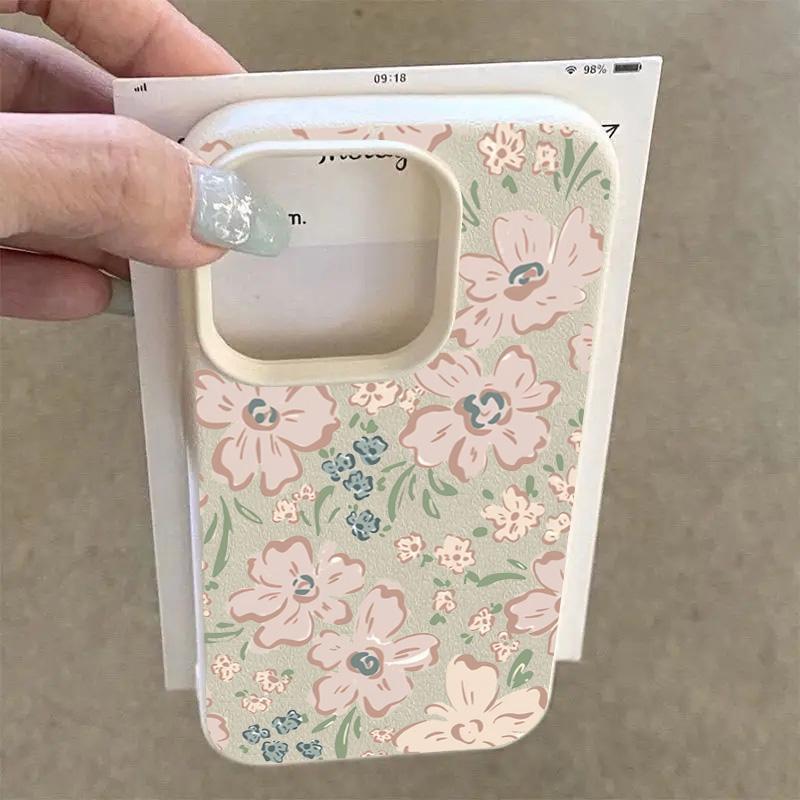 Милый Коллаж Розовый Цветочный Узор Личи Чехол для Телефона Для iPhone 17 16 15 14 13 12 11 Pro Max 17Air 16E 15 14 Plus X XS XR Чехол