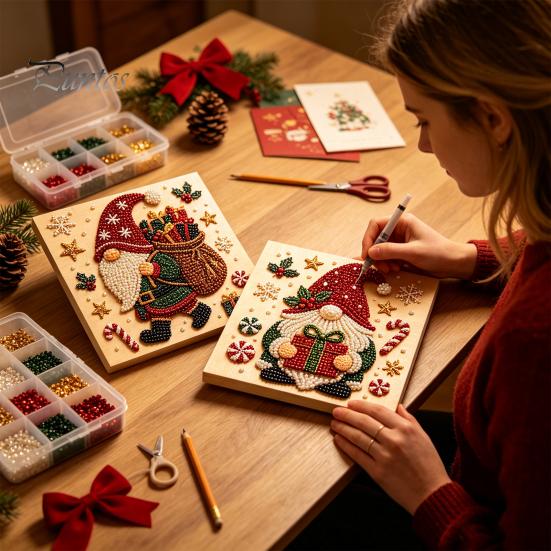Трехмерное рукоделие из бусин DIY Рождественский набор для жемчужной живописи, Ручная декоративная живопись в подарок ей, Домашний декор, Забавный набор с бриллиантами для взрослых и начинающих