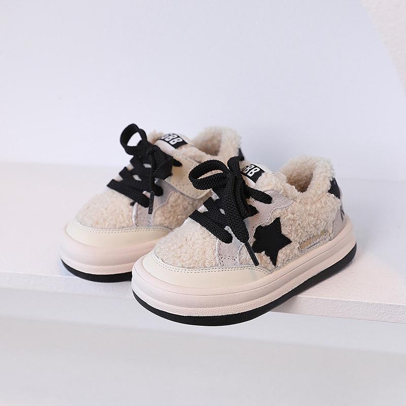 Детская обувь Star Cotton Shoes Winter Plus Velvet в корейском стиле, теплая, повседневная, модная, удобная детская обувь для мальчиков и девочек