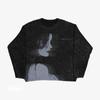Y2K Winter Warm Retro Knitted Sweater Harajuku Portrait Pattern Street Wear