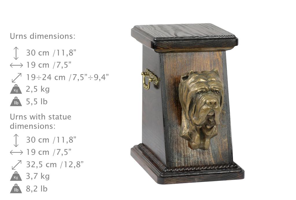 Neapolitan Mastiff, Mastino Napoletano – Urn for dog ashes, elegant urn with a statue | Art-Dog