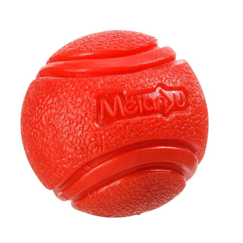 Dog Toy Rubber Ball Bite-resistant Ball Toy for Dogs Puppy Teddy Pitbull Red Color Solid Ball S-XL Pet Supplies
