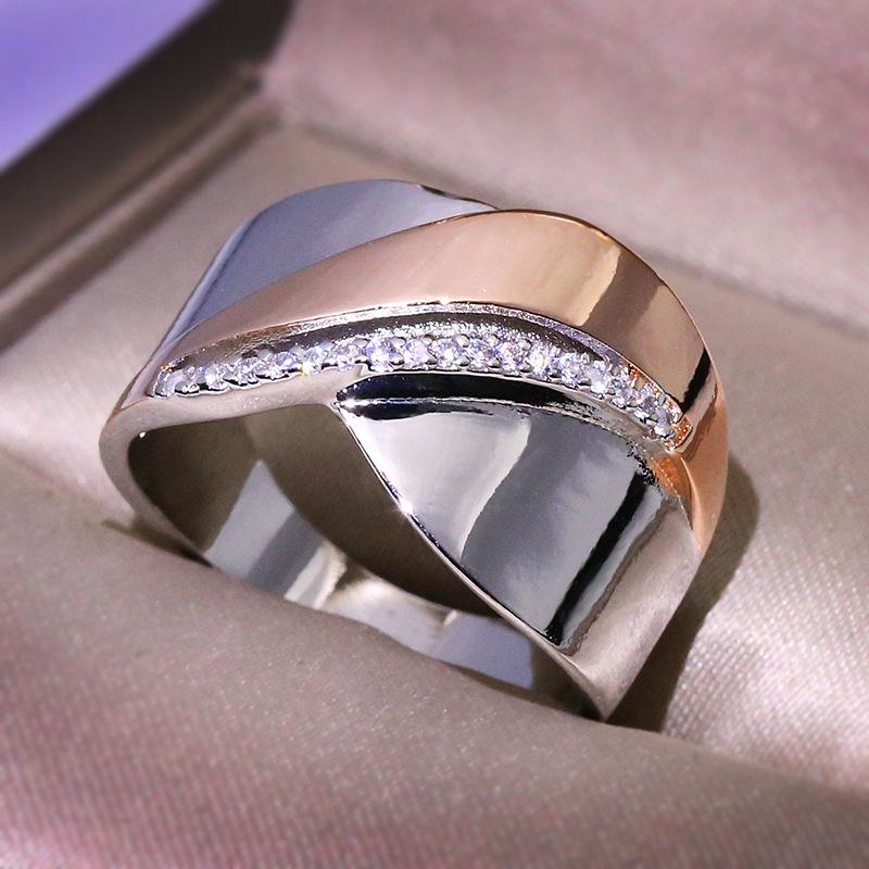 Exaggerated Personality Silver Color Retro Large Rings For Women Punk Style S925 Stamp Luxury Crisscross Statement Plata Ring