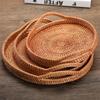 D5 Ротанг Ручная работа Настоящий ротанг Фруктовая корзина Корзина для закусок и хлеба Поднос Гостиная Закуски Мелочи Круглая корзина для хранения Фруктовый поднос