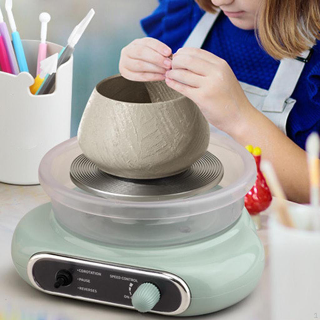 Mini Pottery Wheel Kit Compact Electric Clay for Beginners Kids Adults Gray